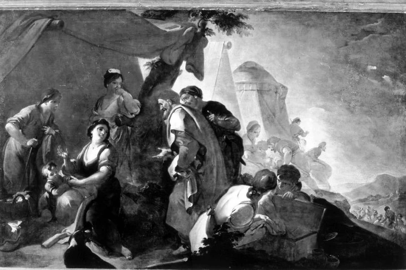 Labano entra nella tenda di Rachele e Giacobbe alla ricerca degli idoli - Pinacoteca Provinciale, Bari